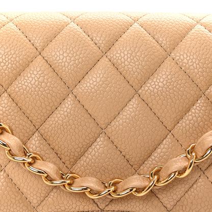 Chanel Caviar Quilted Medium Double Flap Beige 8 of 10