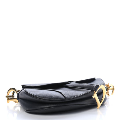 Christian Dior Grained Calfskin Saddle Bag Black 3 of 4
