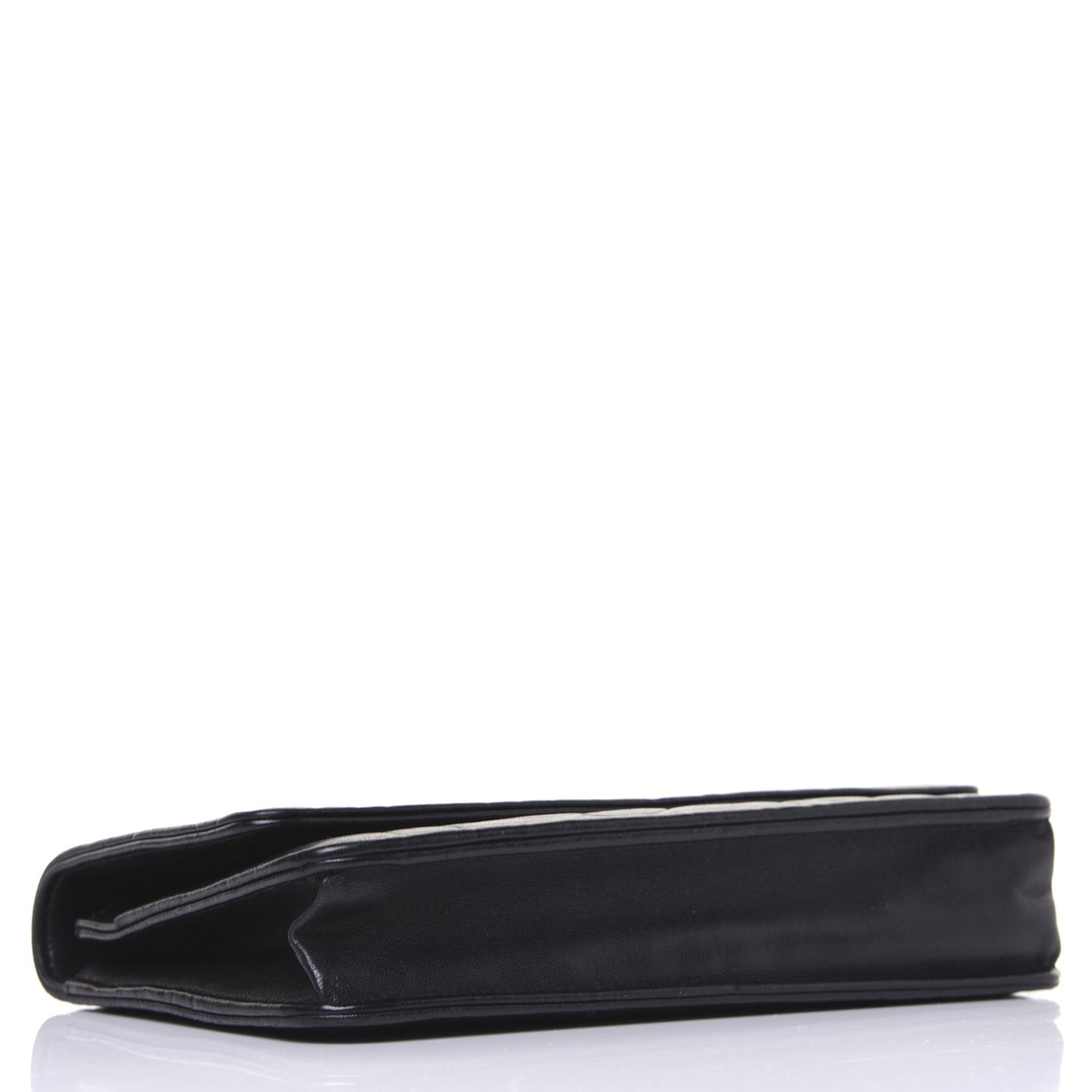 Lambskin Camellia Embossed Wallet on Chain WOC Black