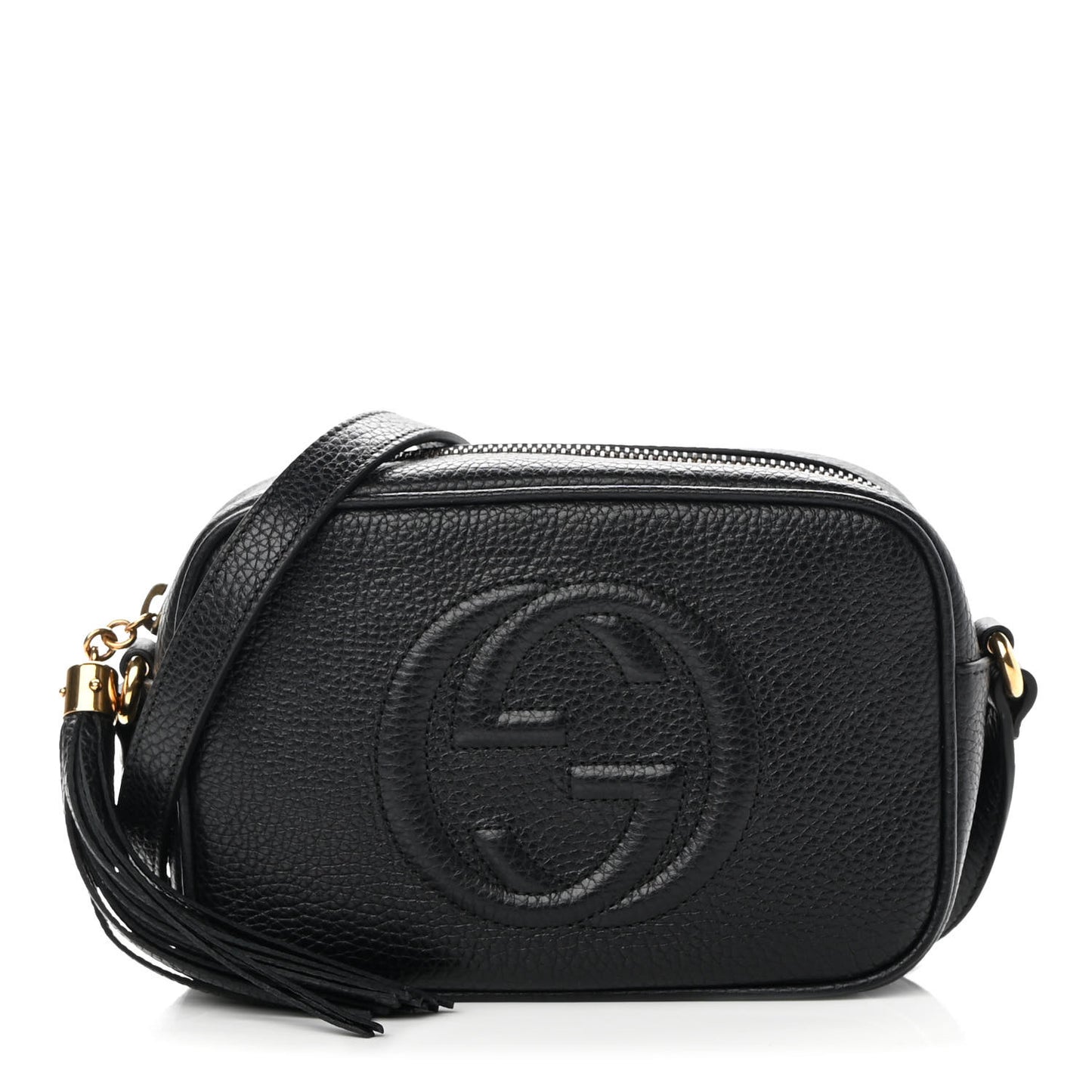 Pebbled Calfskin Mini Soho Disco Bag Black