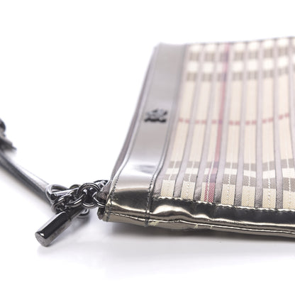 Burberry Metallic Patent Calfskin House Check Sliced Ashcombe Clutch 10 of 14