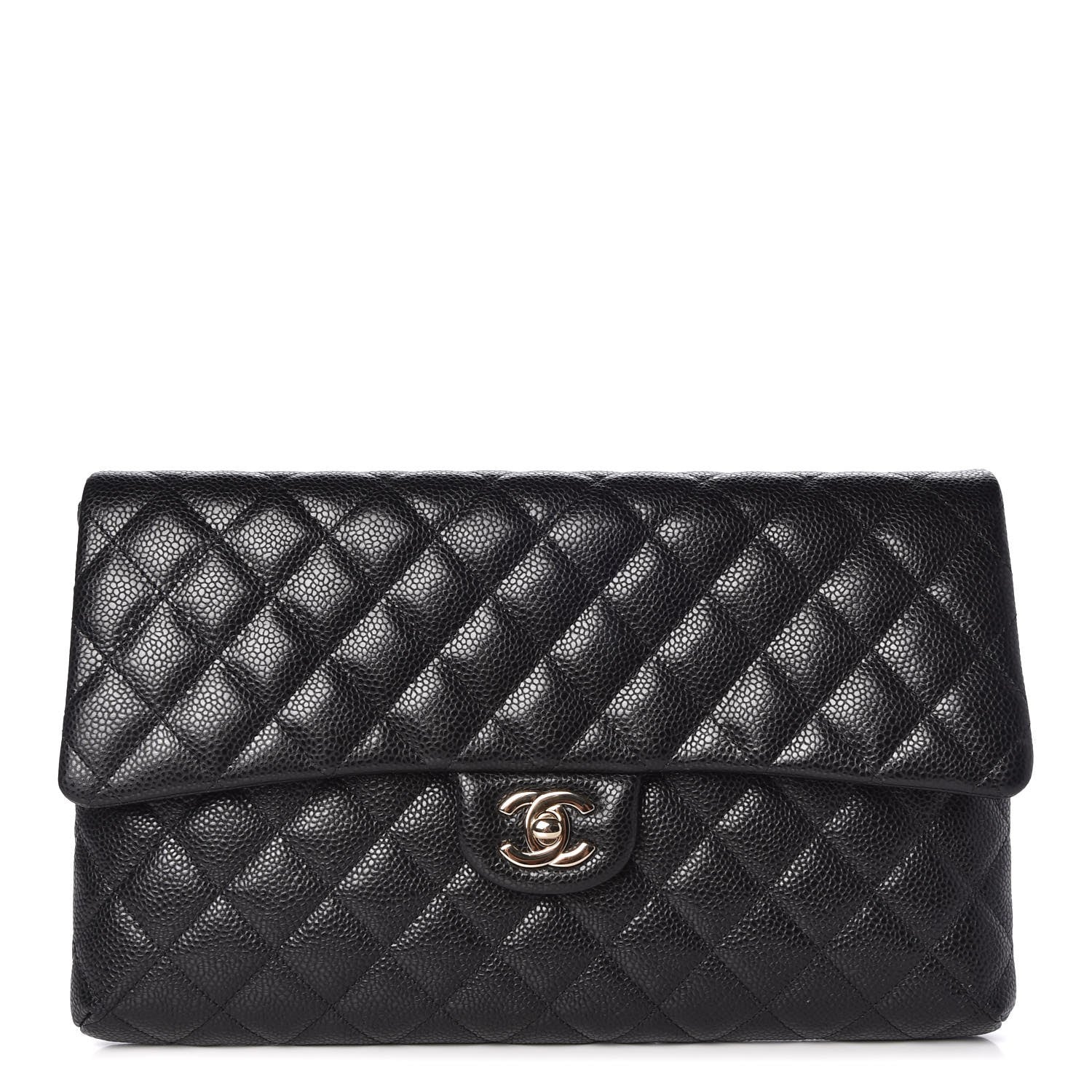 Chanel Caviar Quilted Flap Clutch Black 1 of 8
