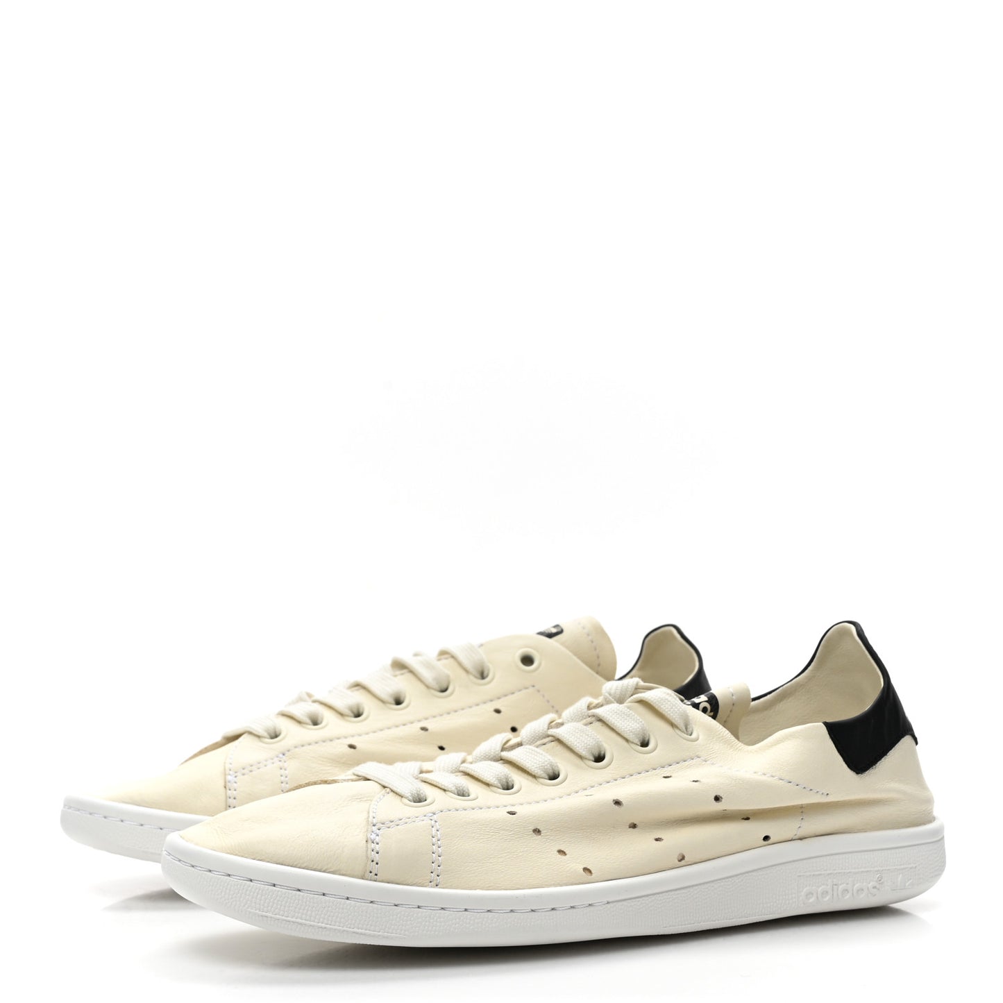 X ADIDAS Calfskin Womens Stan Smith Sneakers 39 Off White Black