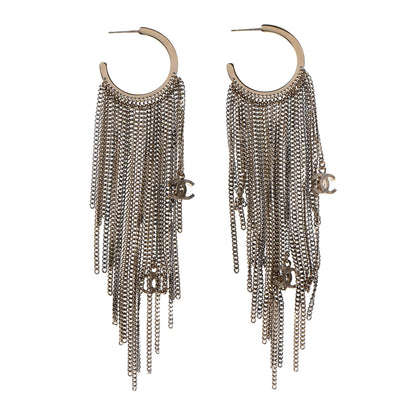 Chanel Chain CC Hoop Earrings Gold 1 of 4