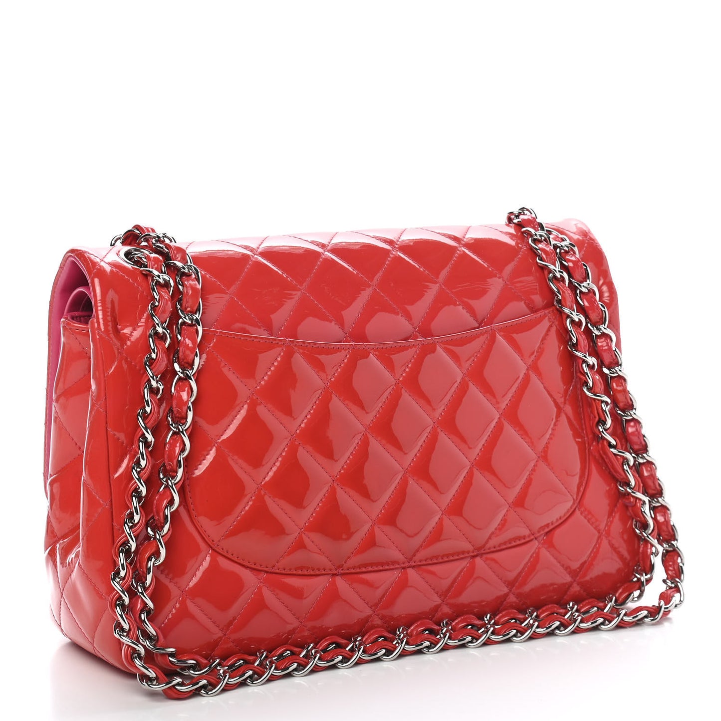 Patent Quilted Jumbo Double Flap Pink