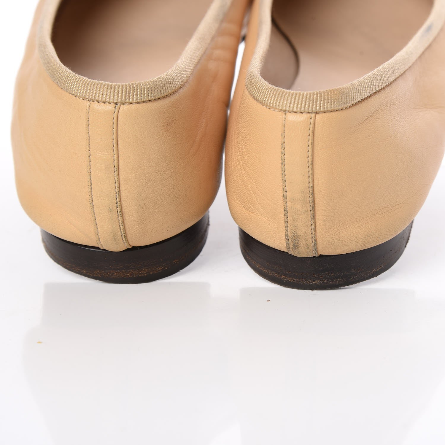Chanel Lambskin CC Cap Toe Ballerina Flats 38 Beige Black 16 of 18