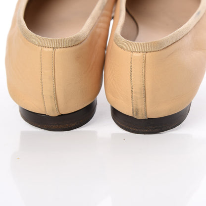 Chanel Lambskin CC Cap Toe Ballerina Flats 38 Beige Black 16 of 18