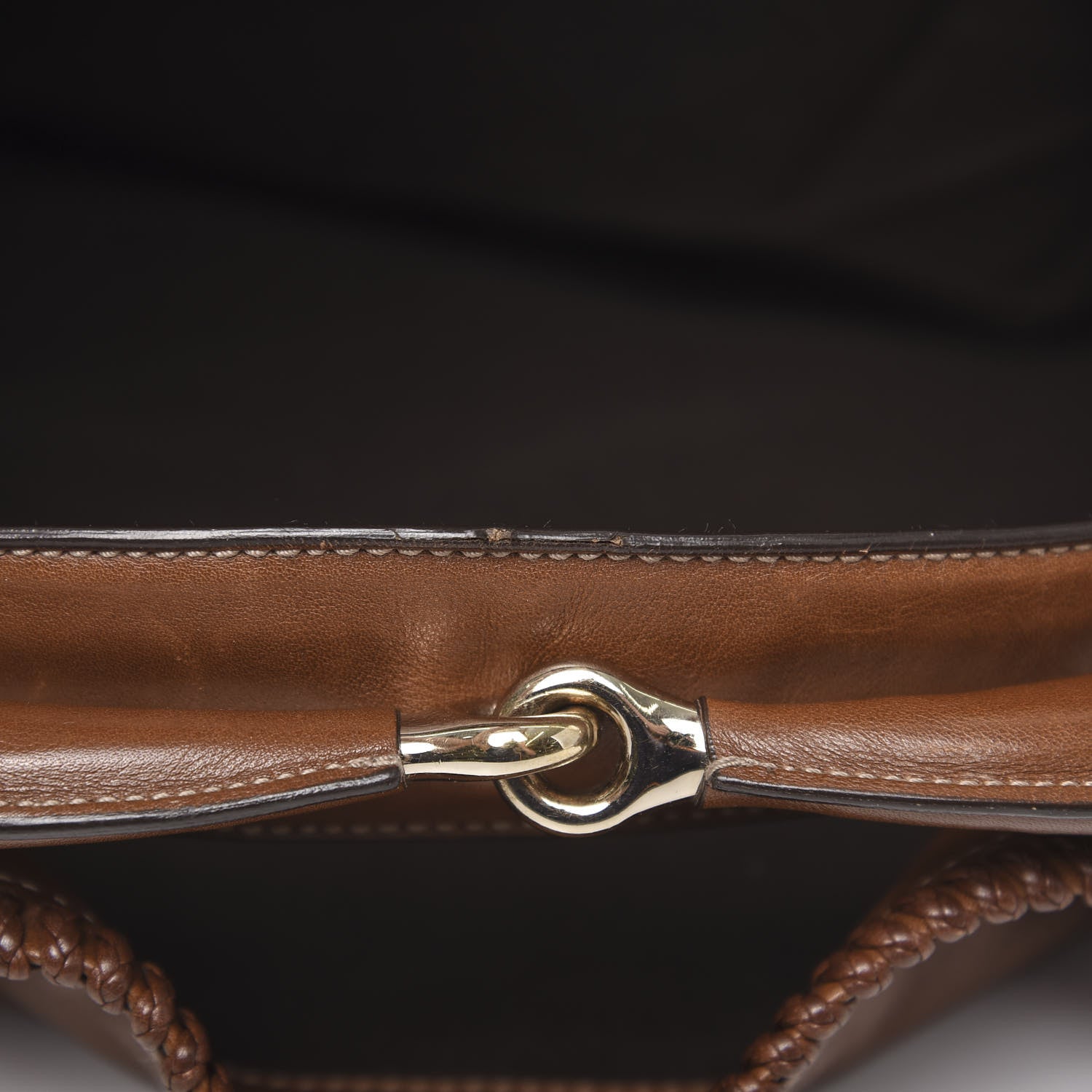 Gucci Calfskin Large Horsebit Chain Hobo Brown 6 of 11