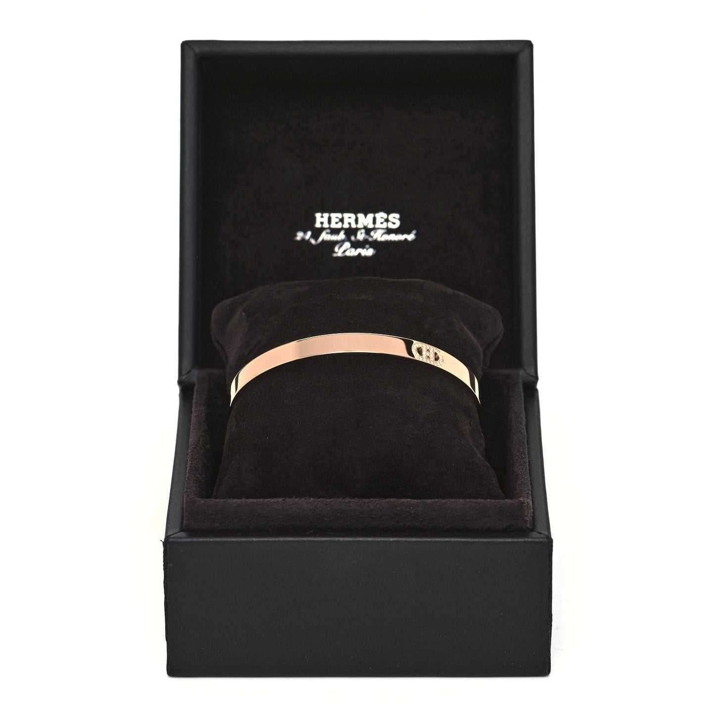 18K Rose Gold Diamond PM H D'Ancre Bracelet SH