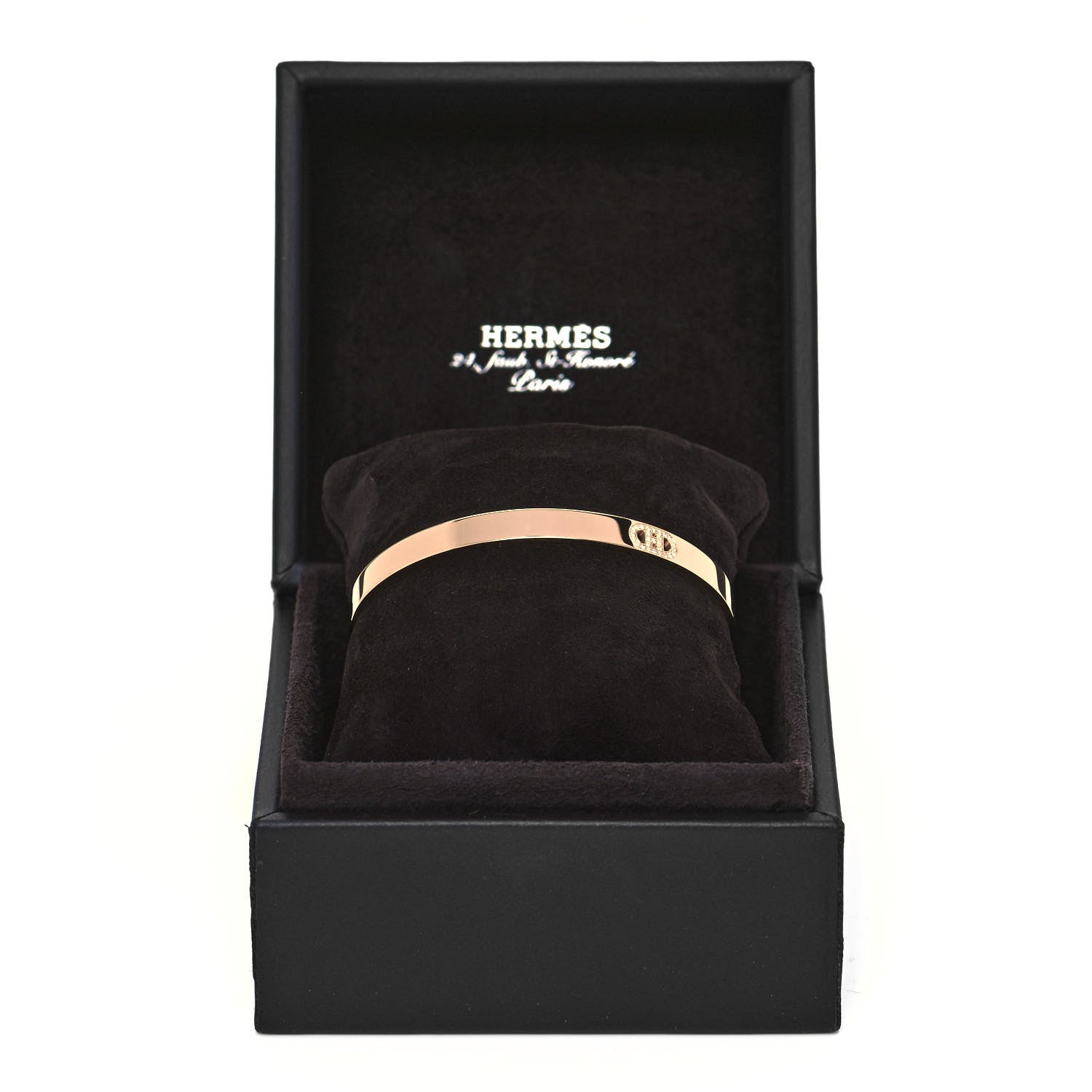 Hermes 18K Rose Gold Diamond PM H D'Ancre Bracelet SH 5 of 5