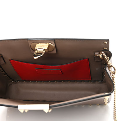 Valentino Garavani Calfskin Rockstud Mini Chain Shoulder Bag Poudre 4 of 10