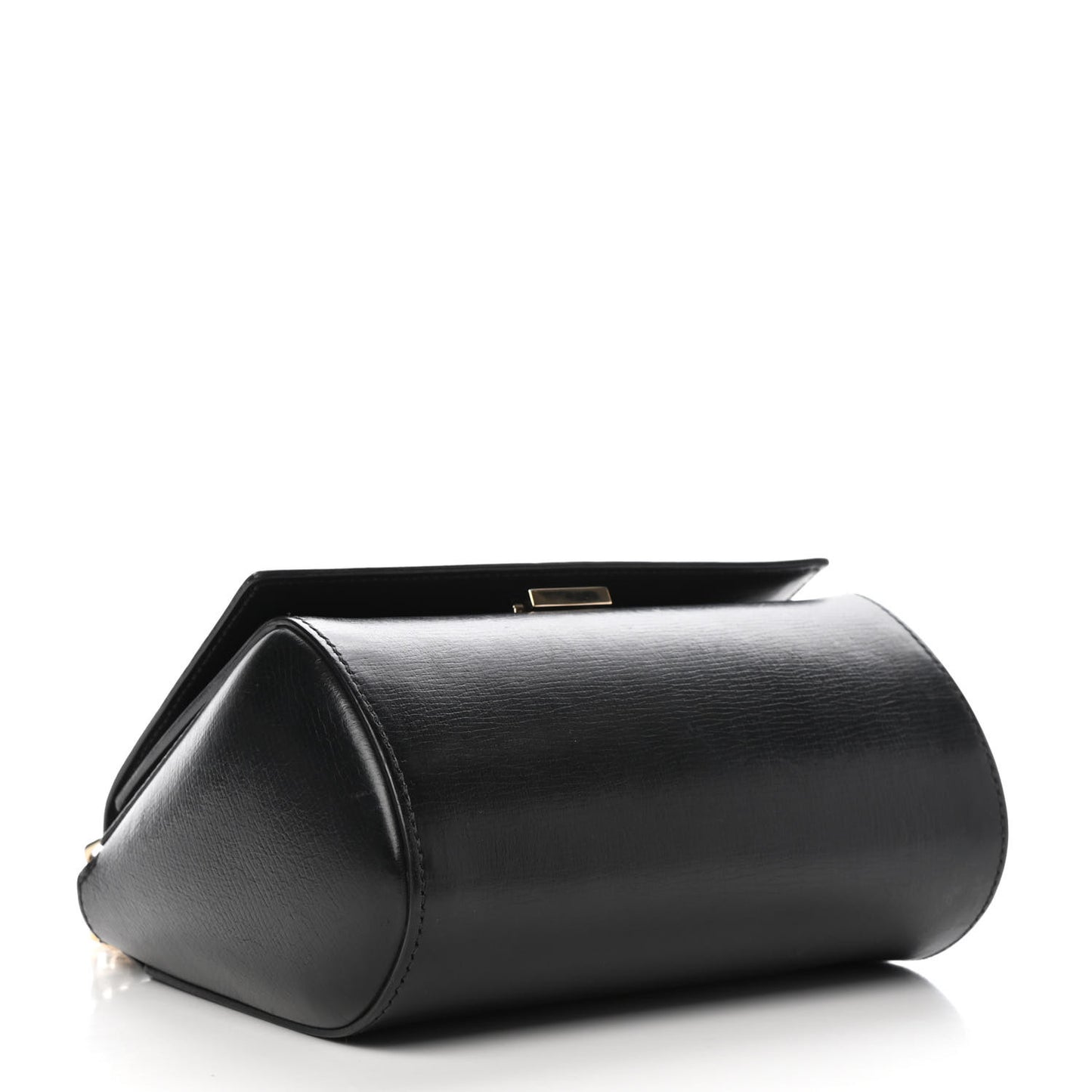 Textured Calfskin Mini Pandora Box Chain Crossbody Bag Black