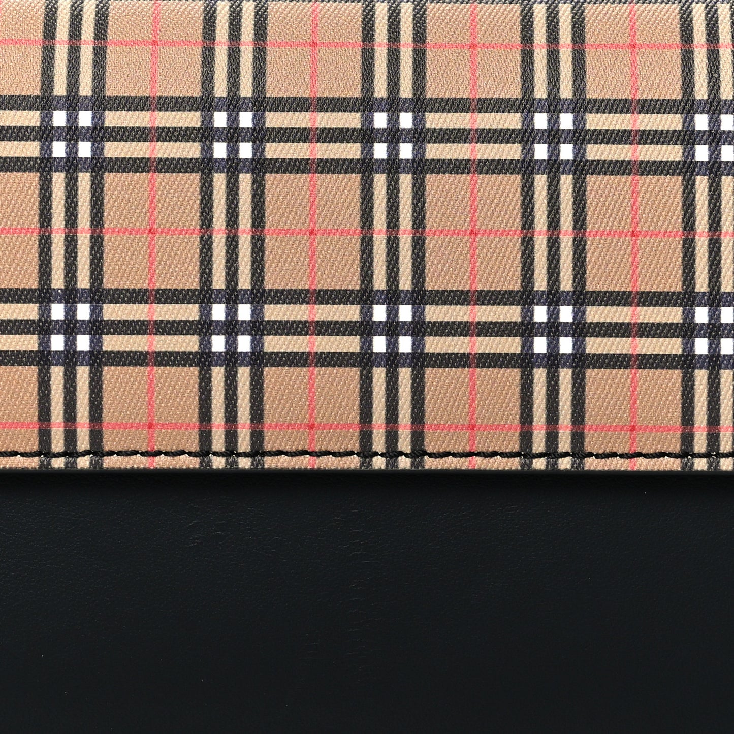 Calfskin Vintage Check Crossbody Archive Beige Black