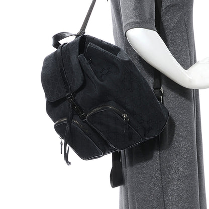 Gucci GG Monogram Single Buckle Backpack Black 2 of 10