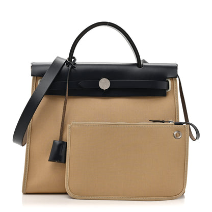 Hermes Vache Hunter Toile Herbag Zip 31 PM Trench Bleu Indigo 3 of 18