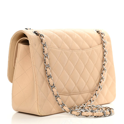Chanel Caviar Quilted Jumbo Double Flap Beige 3 of 11