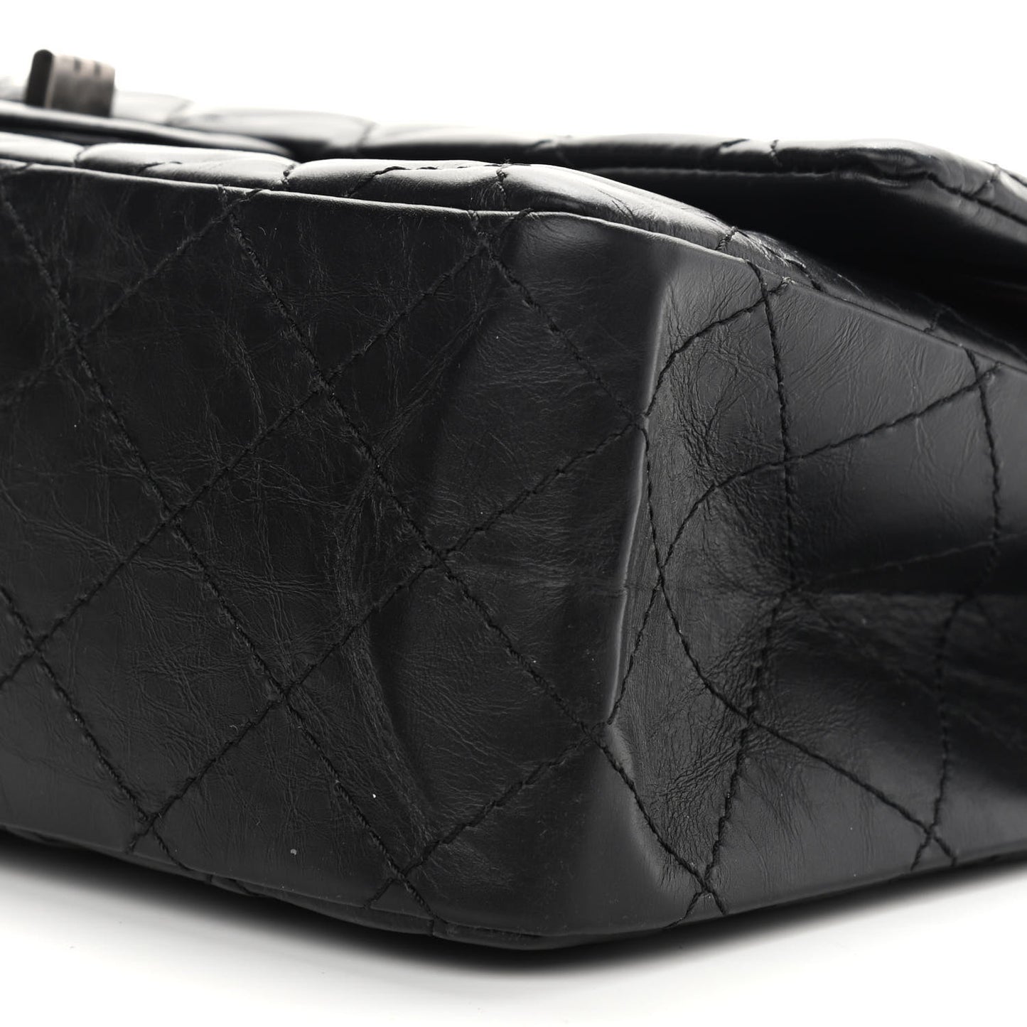Aged Calfskin Quilted 2.55 Reissue 226 Flap Black