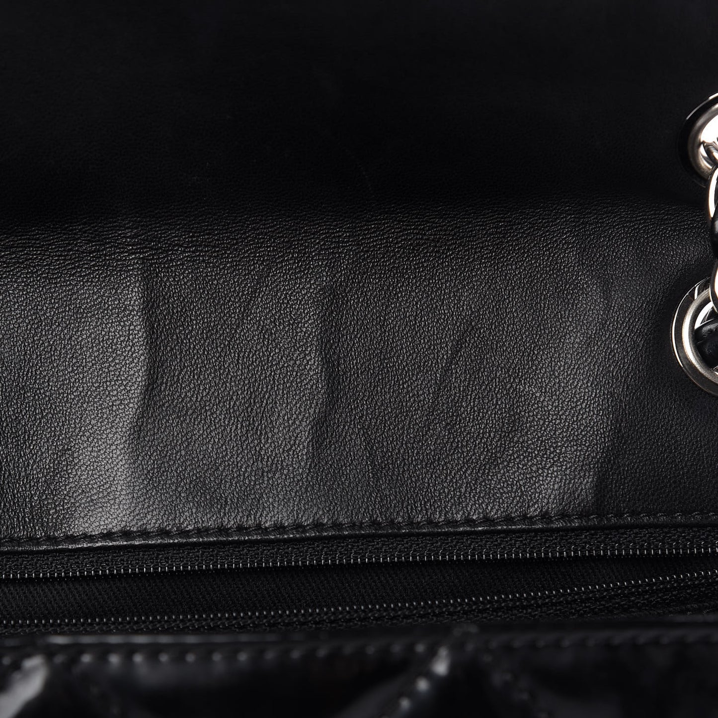 Vinyl Quilted In the Business Flap Bag Black