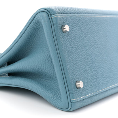 Hermes Taurillon Clemence Shoulder Kelly 42 Blue Jean 9 of 12