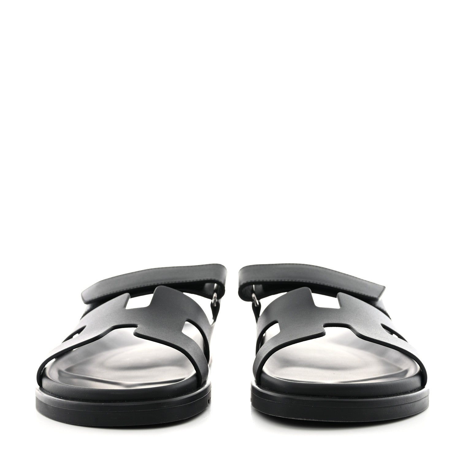 Hermes Calfskin Womens Chypre Sandals 41 Black 2 of 9