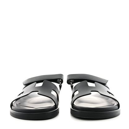 Hermes Calfskin Womens Chypre Sandals 41 Black 2 of 9