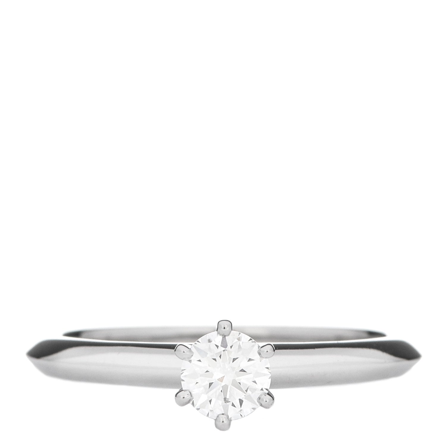 Tiffany Platinum Diamond .31ct Solitaire Engagement Ring 52 6 1 of 6