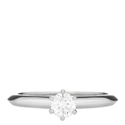 Tiffany Platinum Diamond .31ct Solitaire Engagement Ring 52 6 1 of 6