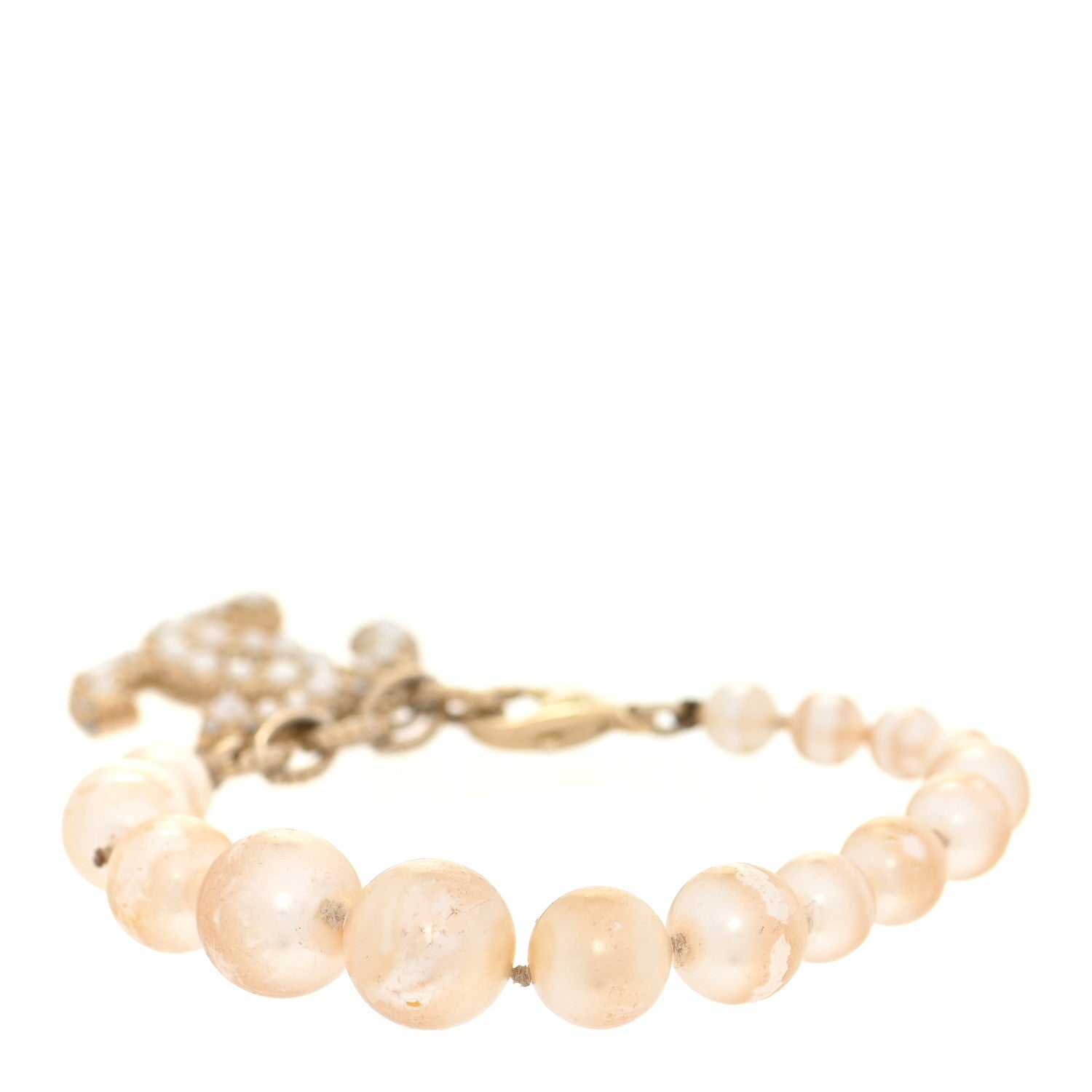 Chanel Crystal Pearl CC Bracelet Gold 3 of 7