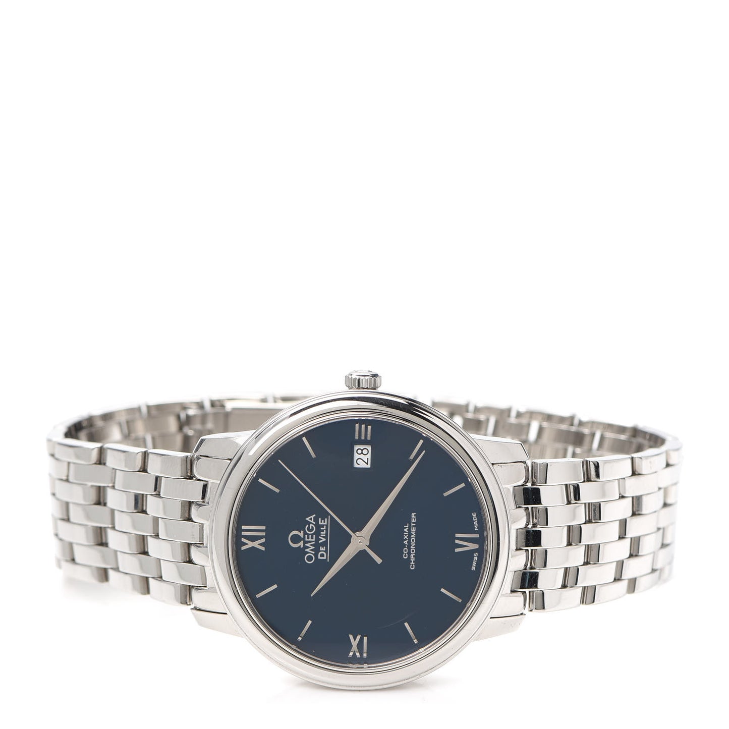 Stainless Steel 37mm De Ville Prestige Co-Axial Automatic Watch Blue 424.10.37.20.03.001