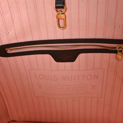 Louis Vuitton Damier Ebene Neo Neverfull MM Rose Ballerine 8 of 11
