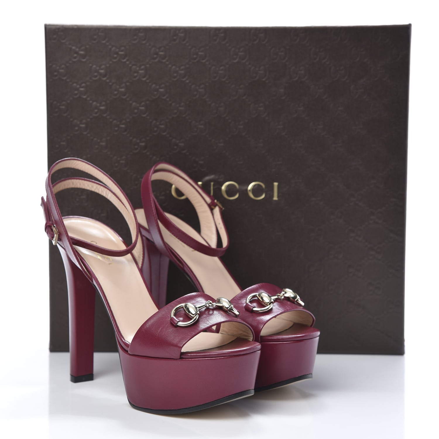 Gucci Malaga Kid Claudie Platform Sandals 35 Burgundy 8 of 8