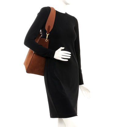 Celine Suede Calfskin Sangle Bucket Bag Chestnut 2 of 7