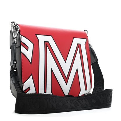 MCM Calfskin Contrast Logo Patricia Crossbody Bag Ruby Red 2 of 4
