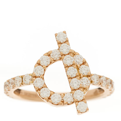 Hermes 18K Rose Gold Diamond Finesse Ring 50 5.25 1 of 8