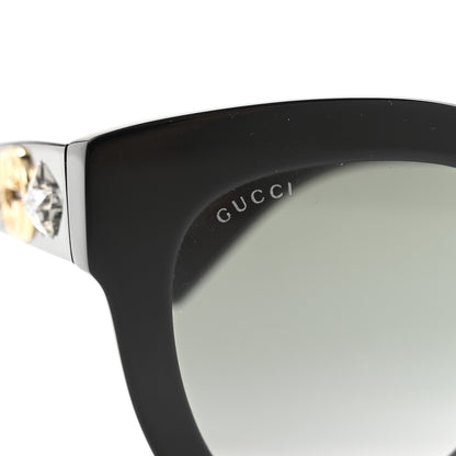Gucci Acetate Crystal Star Round Frame Sunglasses GG0208S Black 8 of 9