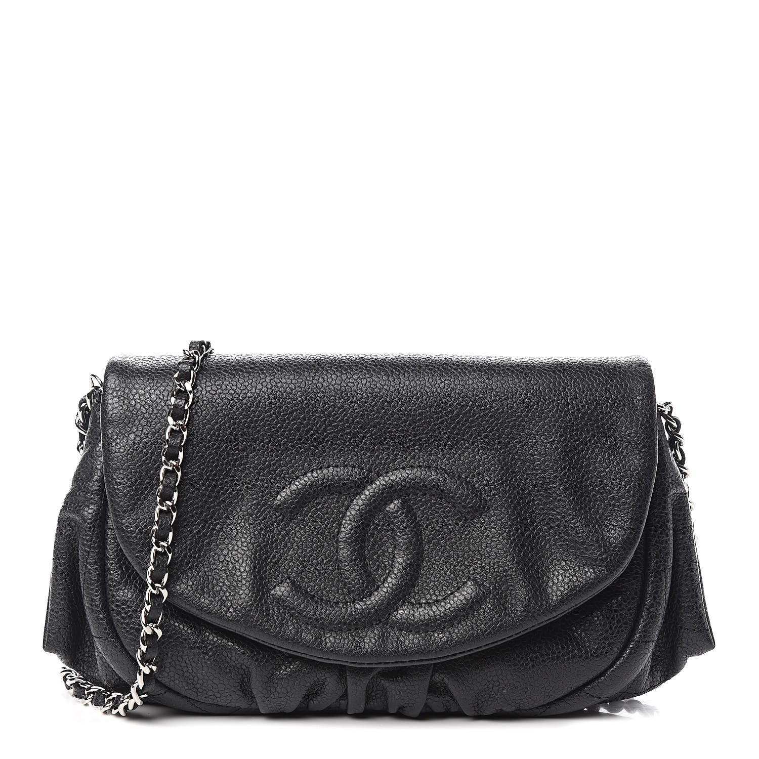 Chanel Caviar Half Moon Wallet On Chain WOC Black 1 of 12