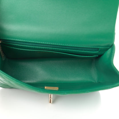 Chanel Lambskin Quilted Mini Top Handle Rectangular Flap Green 5 of 11
