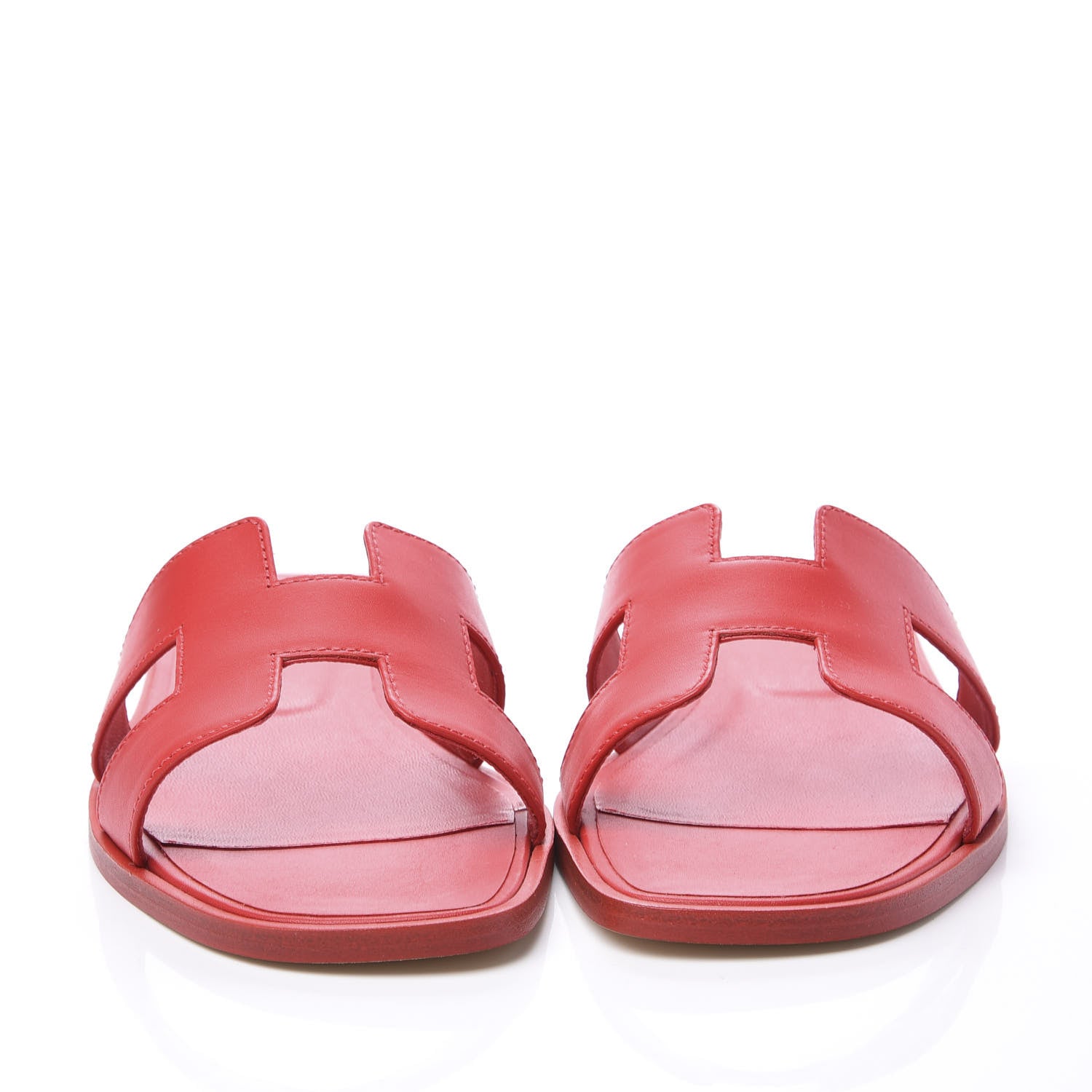 Hermes Calfskin Oran Sandals 36 Red 3 of 11