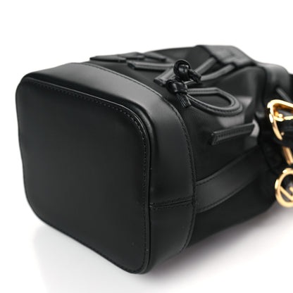 Fendi Mesh Vitello King F is Fendi Logo Embroidered Mini Mon Tresor Bucket Bag Black 8 of 8