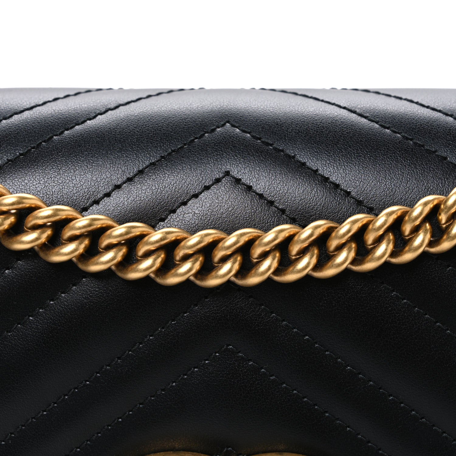 Gucci Calfskin Matelasse Medium GG Marmont Shoulder Bag Black 8 of 10