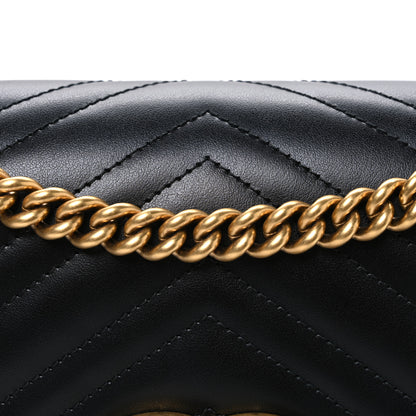 Gucci Calfskin Matelasse Medium GG Marmont Shoulder Bag Black 8 of 10