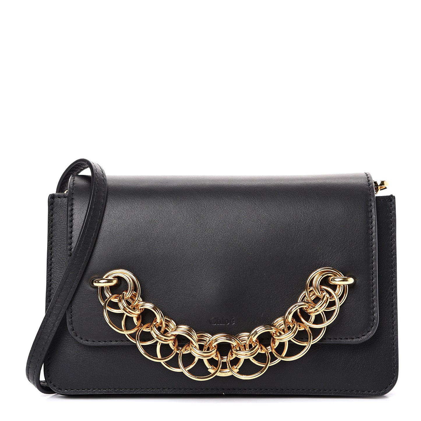 Smooth Calfskin Drew Bijou Clutch Black