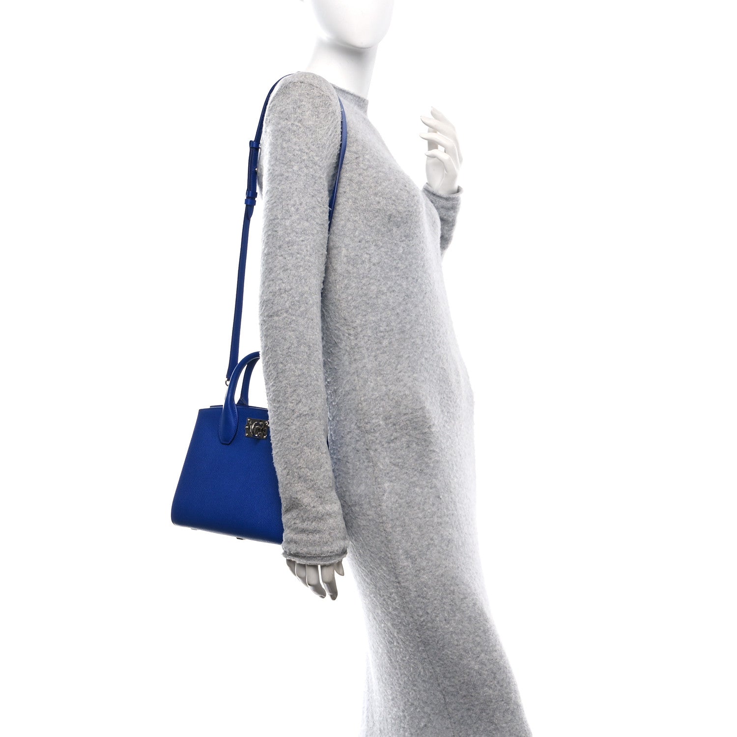 Salvatore Ferragamo Hammered Calfskin Small The Studio Box Bag