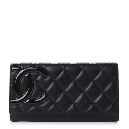 Chanel Calfskin Quilted Cambon Tri-Fold Wallet Black 1 of 9