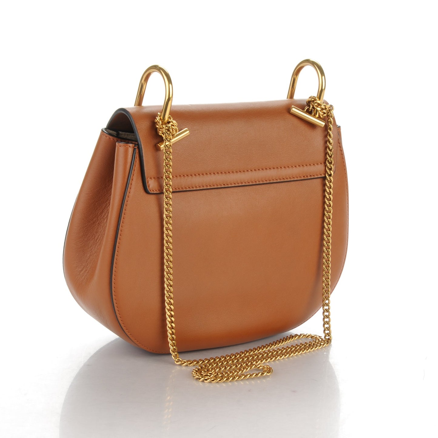 Suede Calfskin Patchwork Medium Drew Shoulder Bag Caramel