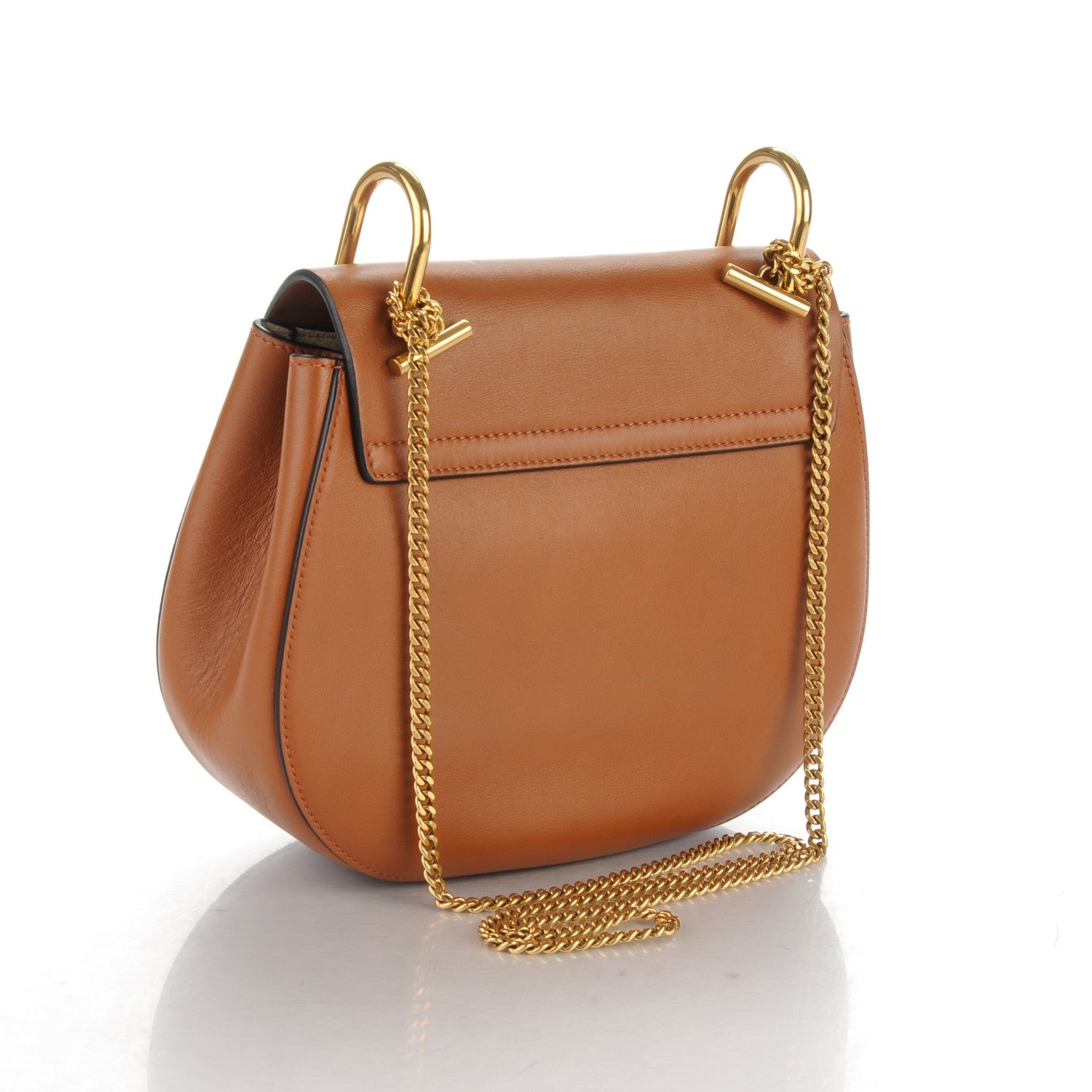 Chloe Suede Calfskin Patchwork Medium Drew Shoulder Bag Caramel 3 of 8