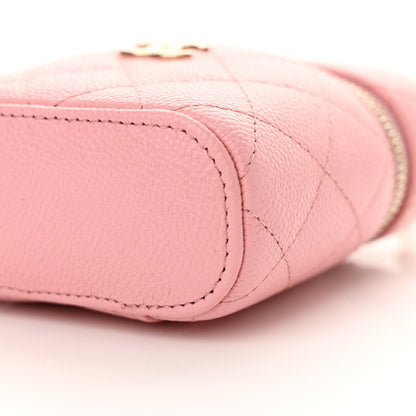 Chanel Caviar Quilted Small Handle With Care Vanity Case With Chain Pink 10 of 11