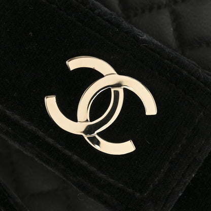 Chanel Velvet Elastic Flat Mules 39 Black 10 of 10