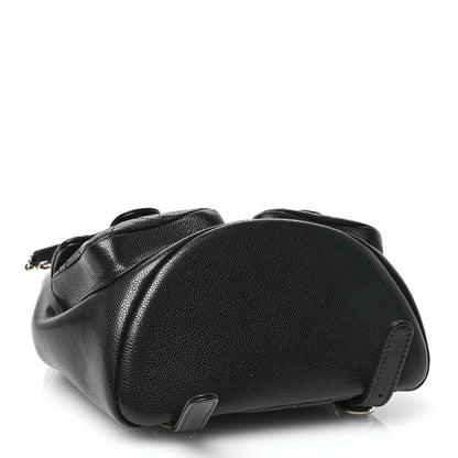 Chanel Shiny Caviar Quilted Medium Duma Pockets Drawstring Backpack Black 4 of 10