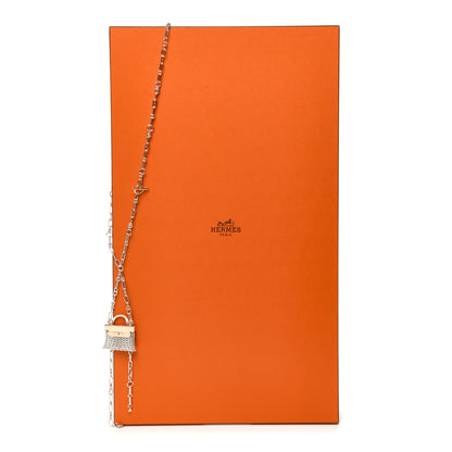 Hermes Sterling Silver 18K Rose Gold Precieux Kelly Long Necklace 5 of 5